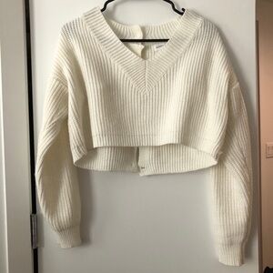 Cropped White Sweater